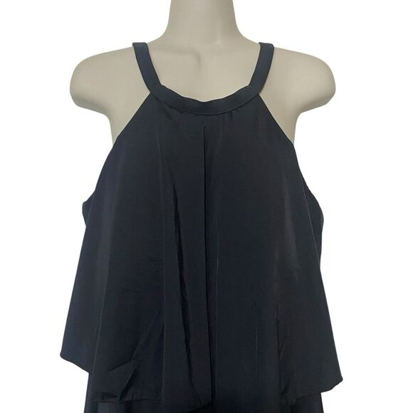 Fit 4 U Womens Size 20W Tiered Ruffle Swim Romper One Piece Swimsuit Black - Picture 2 of 14